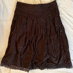 lace trim earthy cotton skirt